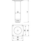 StrongLegs bútor láb FS014, 150Rmm, króm matt