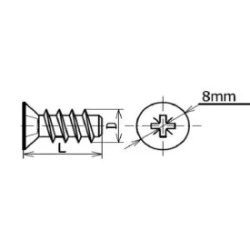 Eurócsavar 6,3x10/8 besüllyeszthető fej 8mm PZ2
