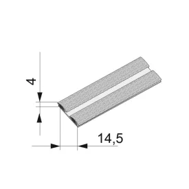 SEVROLL támfalas kefe becsúsztatható 14x4mm szürke