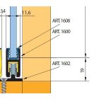 TERNO üveg tolóajtó ajtó profil 2m