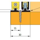 TERNO üveg tolóajtó alsó vezetés 3m